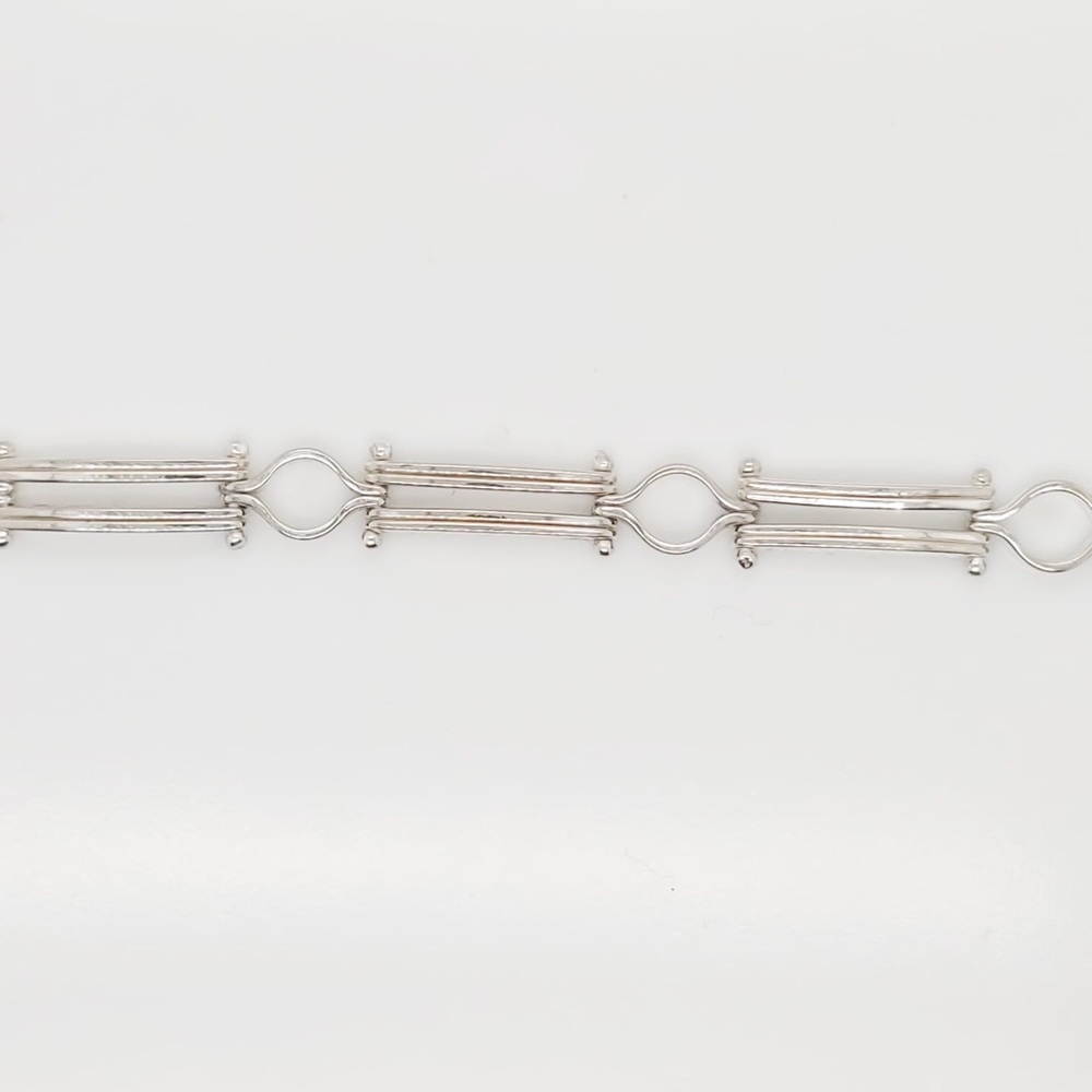 Sterling Silver Vintage Greek Key Design Bracelet - Picture 4 of 7
